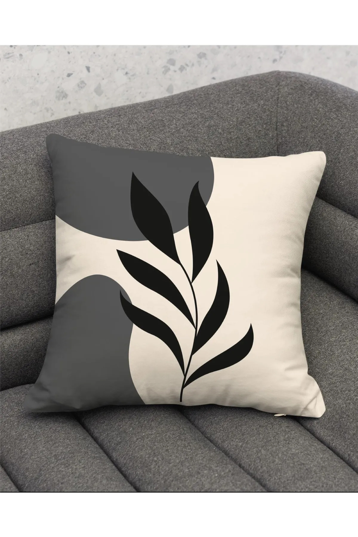 Hayal Dekoratif-Bohemian Boho Themed Gray Cream Color Digital Printed Gift Set of 6 Throw Pillow Cases 6Pcsboho 3