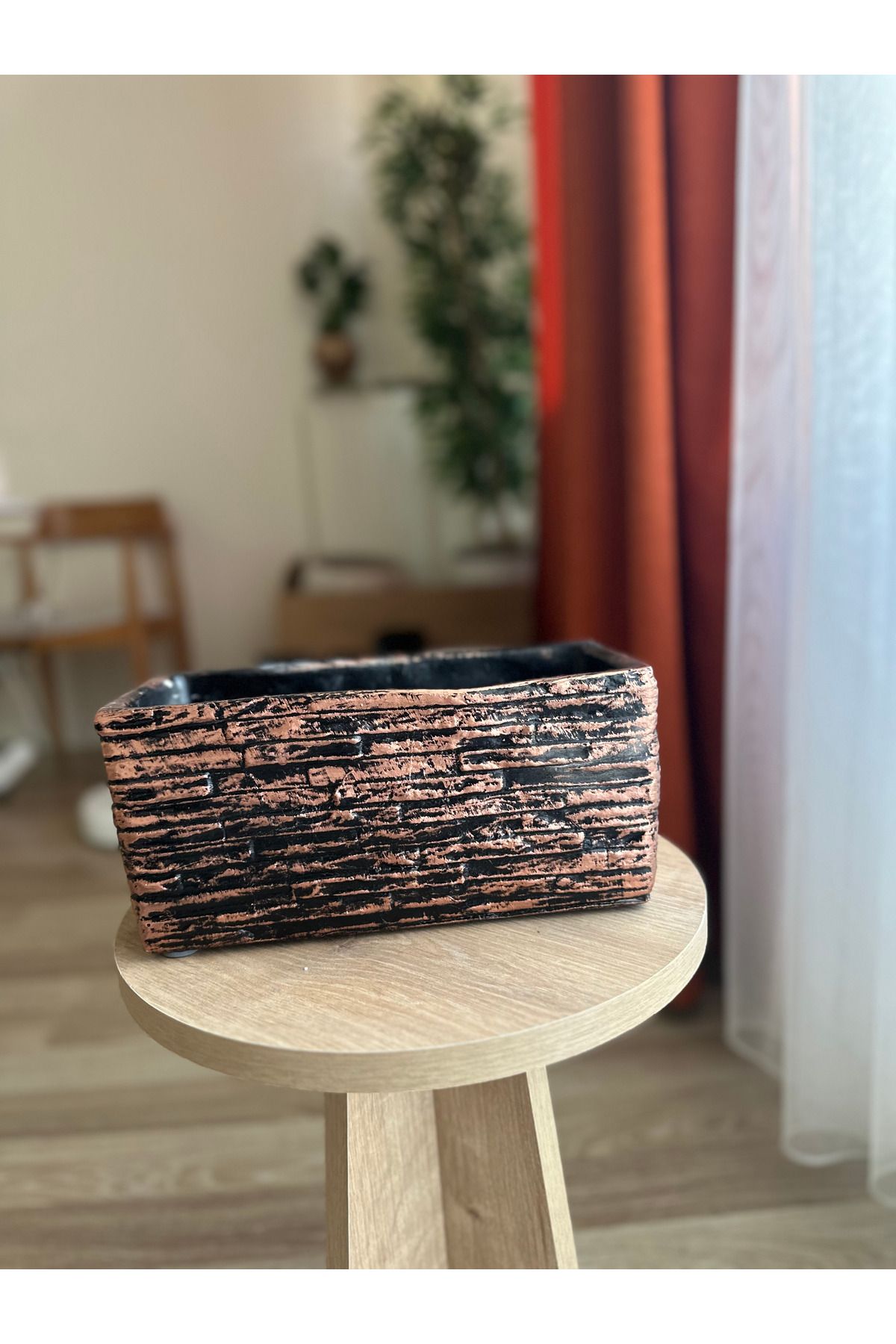 LAVİTTA mermer desen seramik saksı & vazo tek adet 28 cm çap 13 cm yükseklik