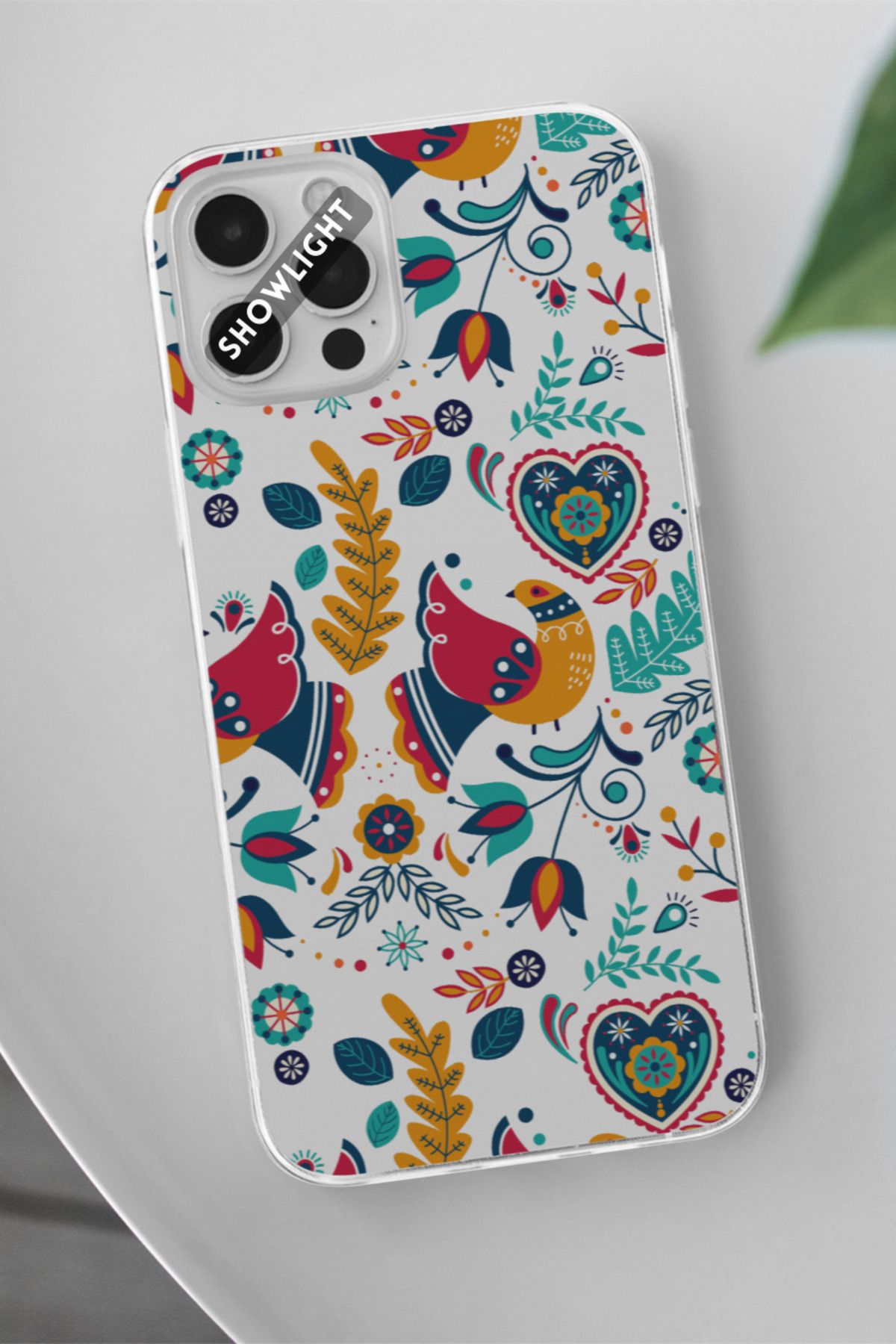 SHOWLIGHT Tecno Camon 20 Pro Uyumlu Renkli Desenler Tasarımlı Şeffaf Telefon Kılıfı