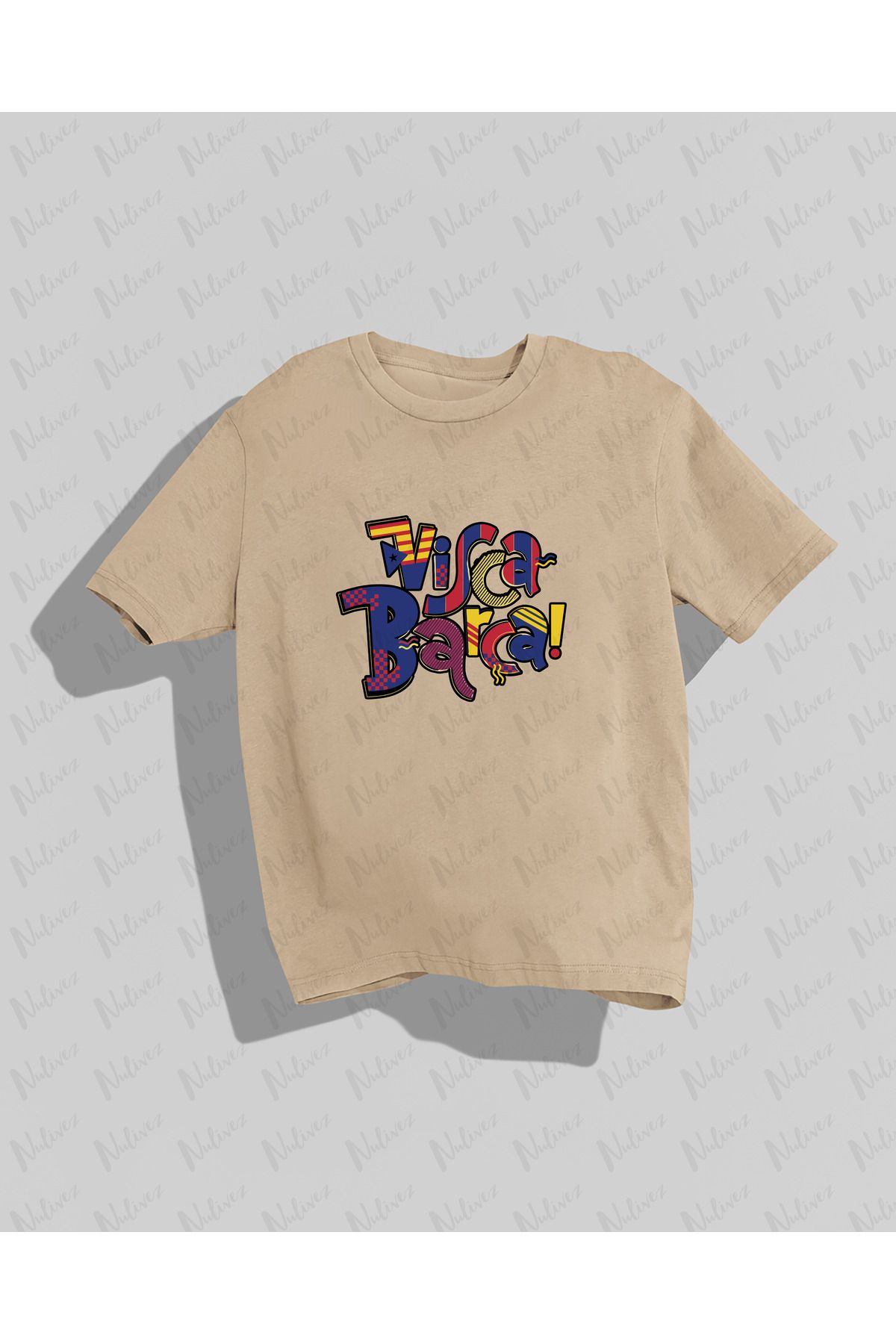 Nulivez Barcelona Tasarımı Baskılı Yüksek Kalite Kompakt Unisex Oversize T-Shirt