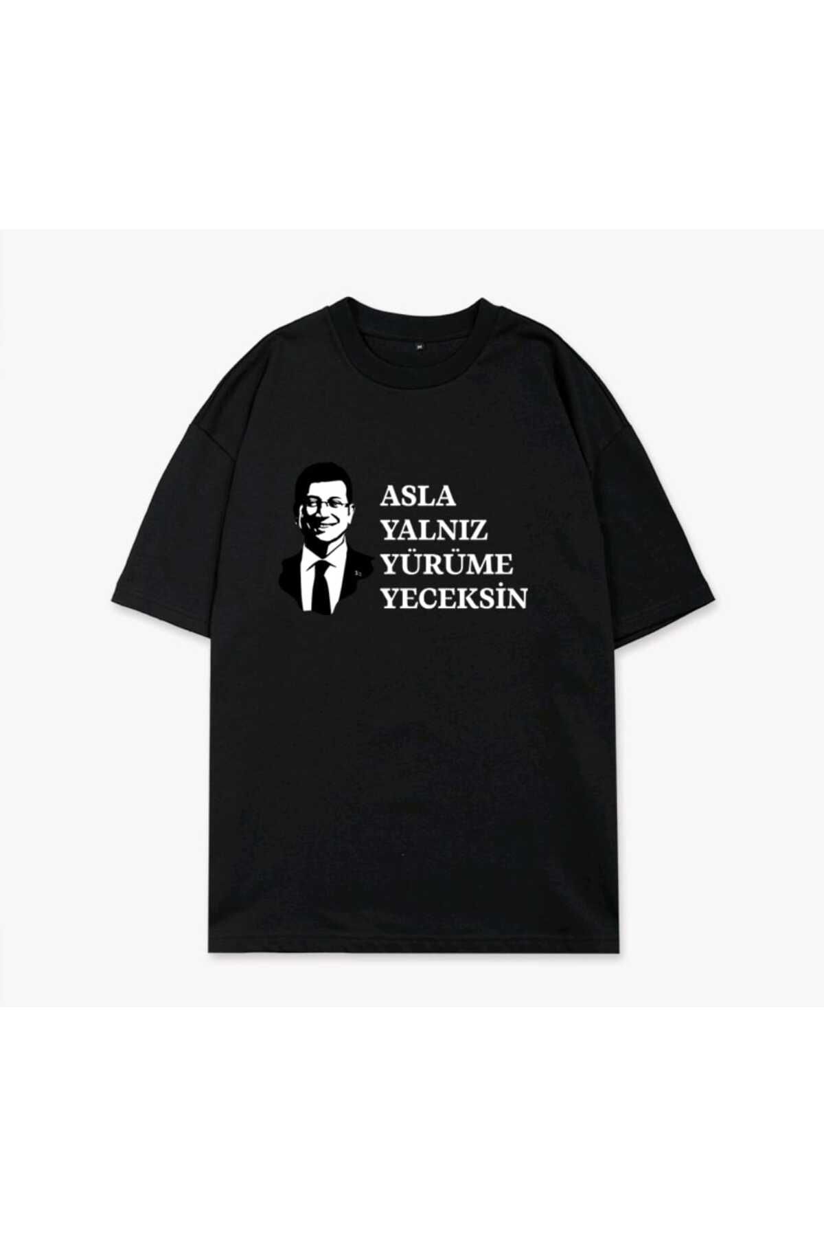 FULL TOLERANCE Ekrem İmamoğlu- ASLA YALNIZ YÜRÜMEYECEKSİN Oversize Bisiklet Yaka Unisex Model Tişört