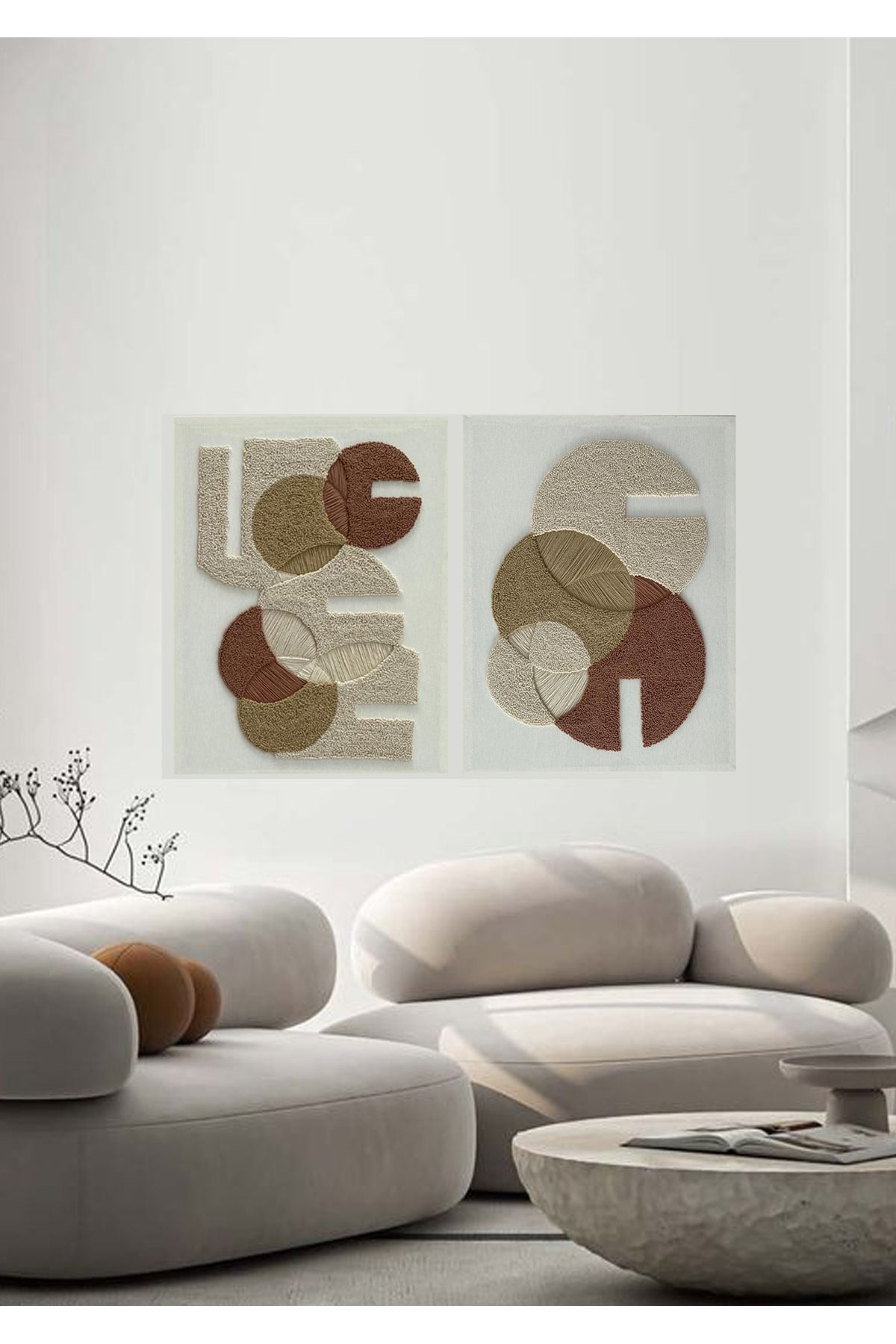 HandCo organik desen Modern Tablo Punç boho Punch 56x43cm