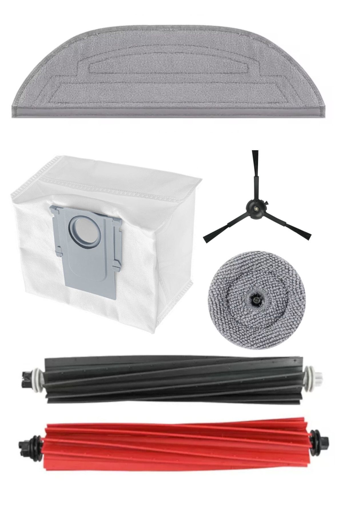 küche haus Roborock S8 Maxv Ultra Uyumlu Mop Anafırça Yan Fırça Toz Torbası Minimal Mop Seti