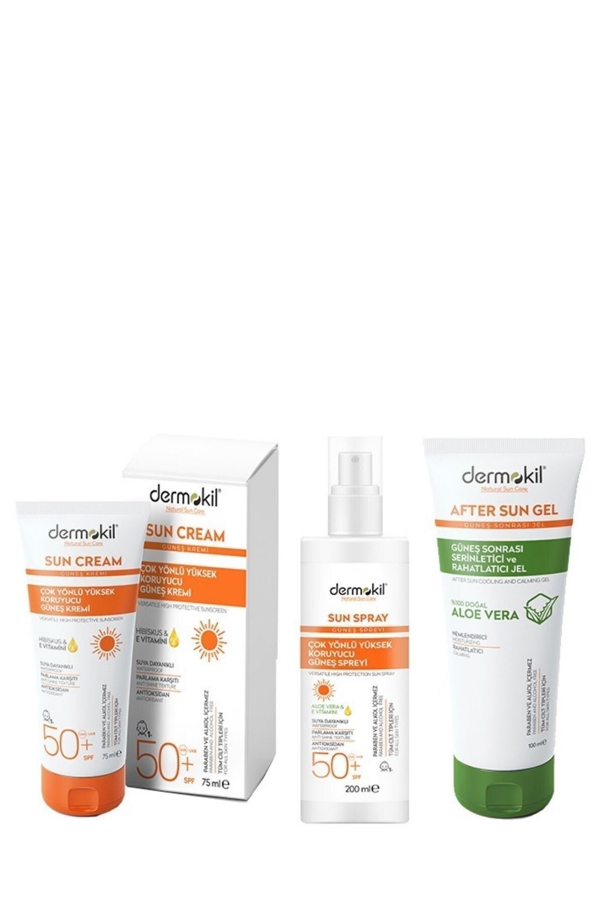 DRM 75 ml + Güneş Spreyi 200 ml + Güneş Sonrası Serinletici Ve Rahatlatıcı Jel 100 ml Güneş Kre