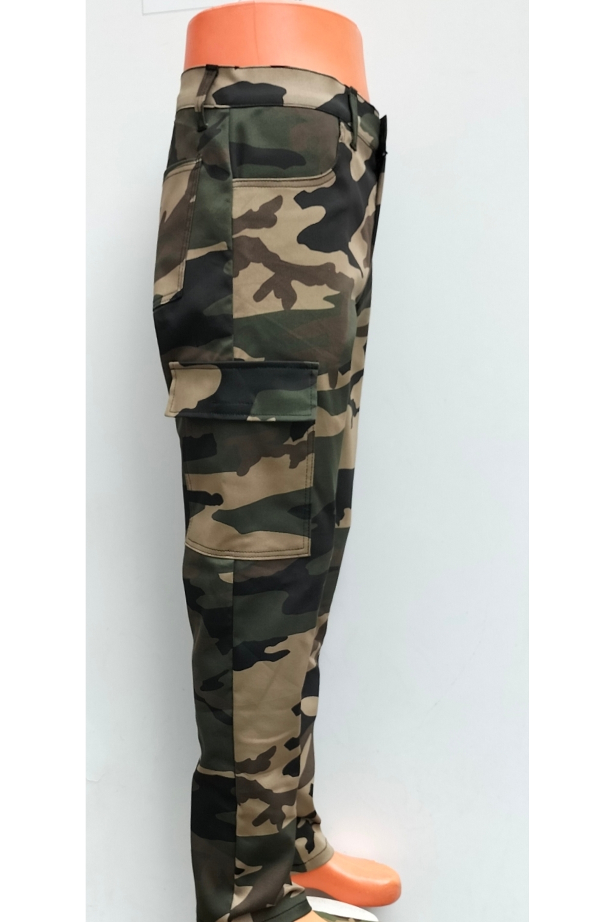 BeyzDenim Likralı iş ve normal giyim için kanuflaj kargo büyük beden battal pantolon bay.. görsel 2