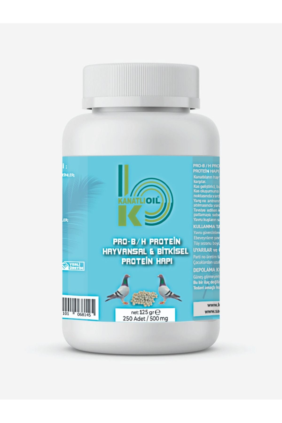 Kanatlı Oil Hayvansal ve Bitkisel Protein Hapı 250 Adet 100 Gr - Pro-B/H Protein Güvercin Hapı