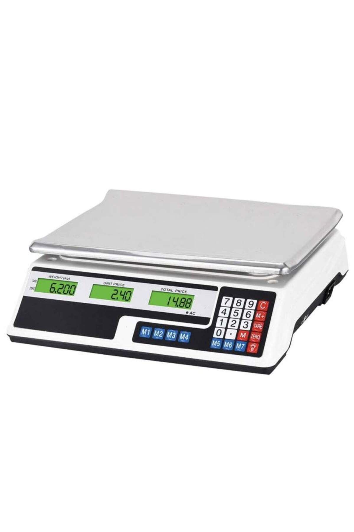 BEŞİKSAN Cântar Electronic Comercial Siks, Greutate Maximă 40 Kg, Funcție De Memorie, Afișaj Dublu Iluminat - One Size