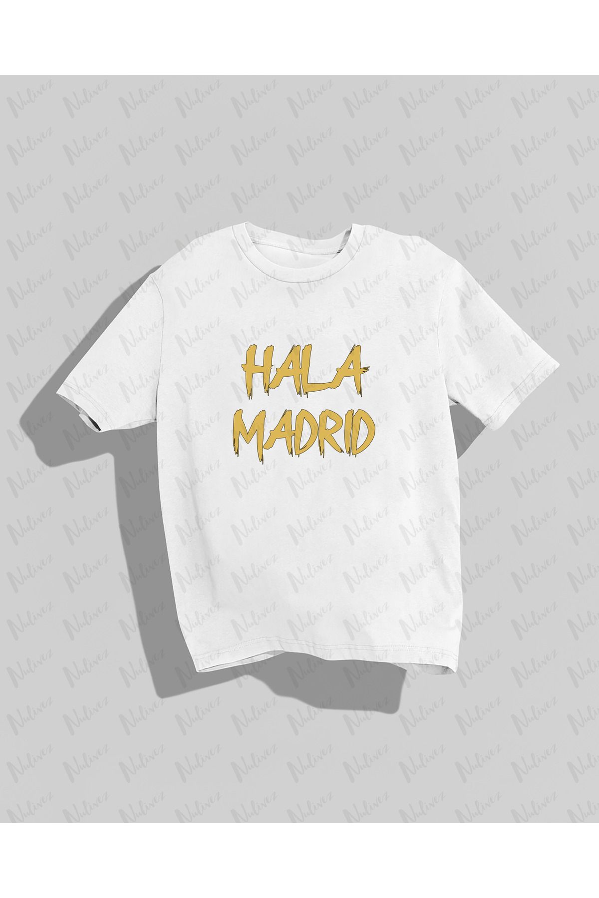 Nulivez Real Madrid Tasarımı Baskılı Yüksek Kalite Kompakt Unisex Oversize T-Shirt