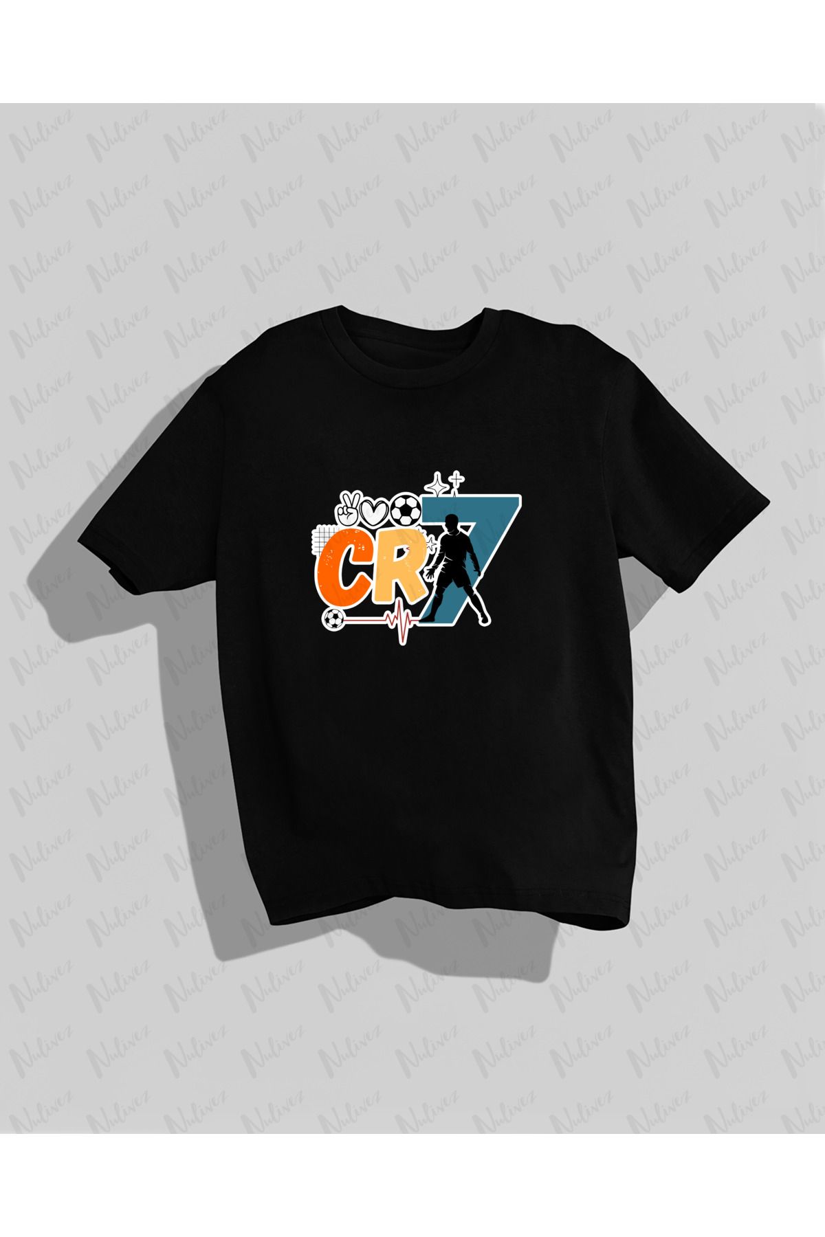 Nulivez Cristiano Ronaldo Tasarımı Baskılı Yüksek Kalite Kompakt Unisex Oversize T-Shirt