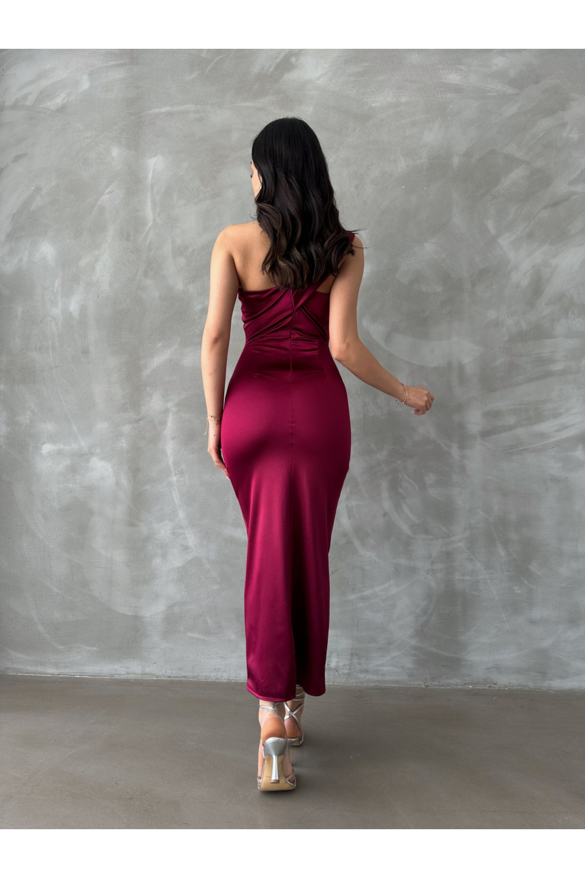 ADA MODA-Women's Midi Dress With Bare Shoulder 2