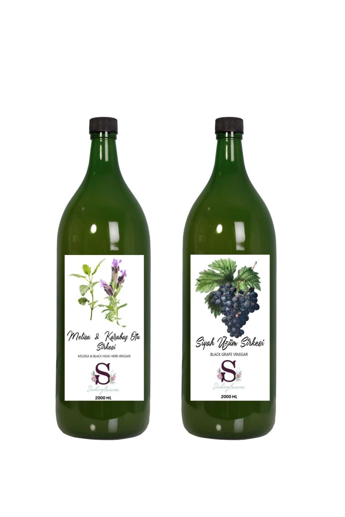Süheylaana Doğal Melisa & Karabaş Sirkesi 2000 Ml - Doğal Siyah Üzüm Sirkesi 2000 Ml