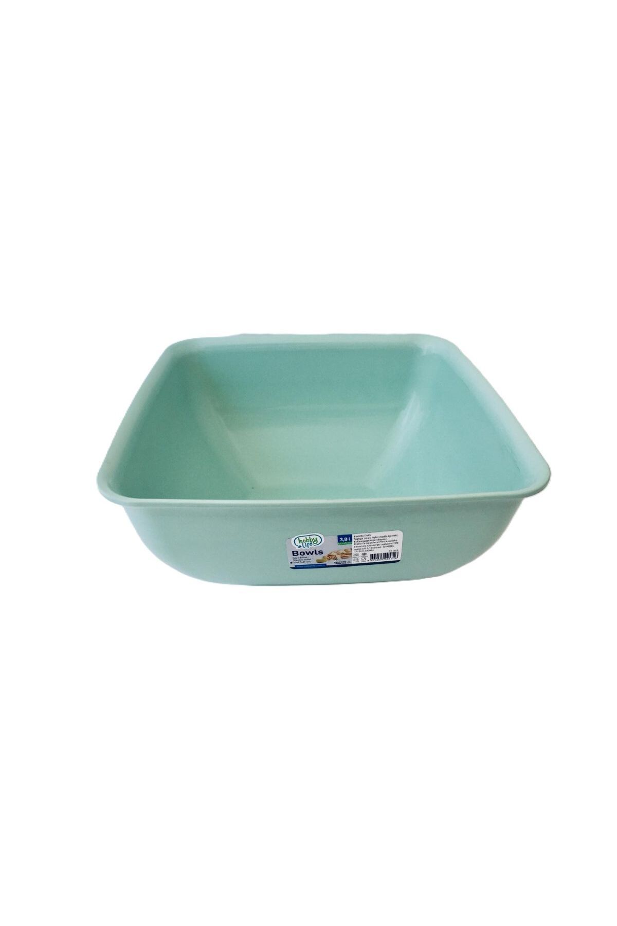 HOBBY LİFE Büyük Boy Bowls Kare Kase 3,8 Litre & Su Yeşili-Bpa Free