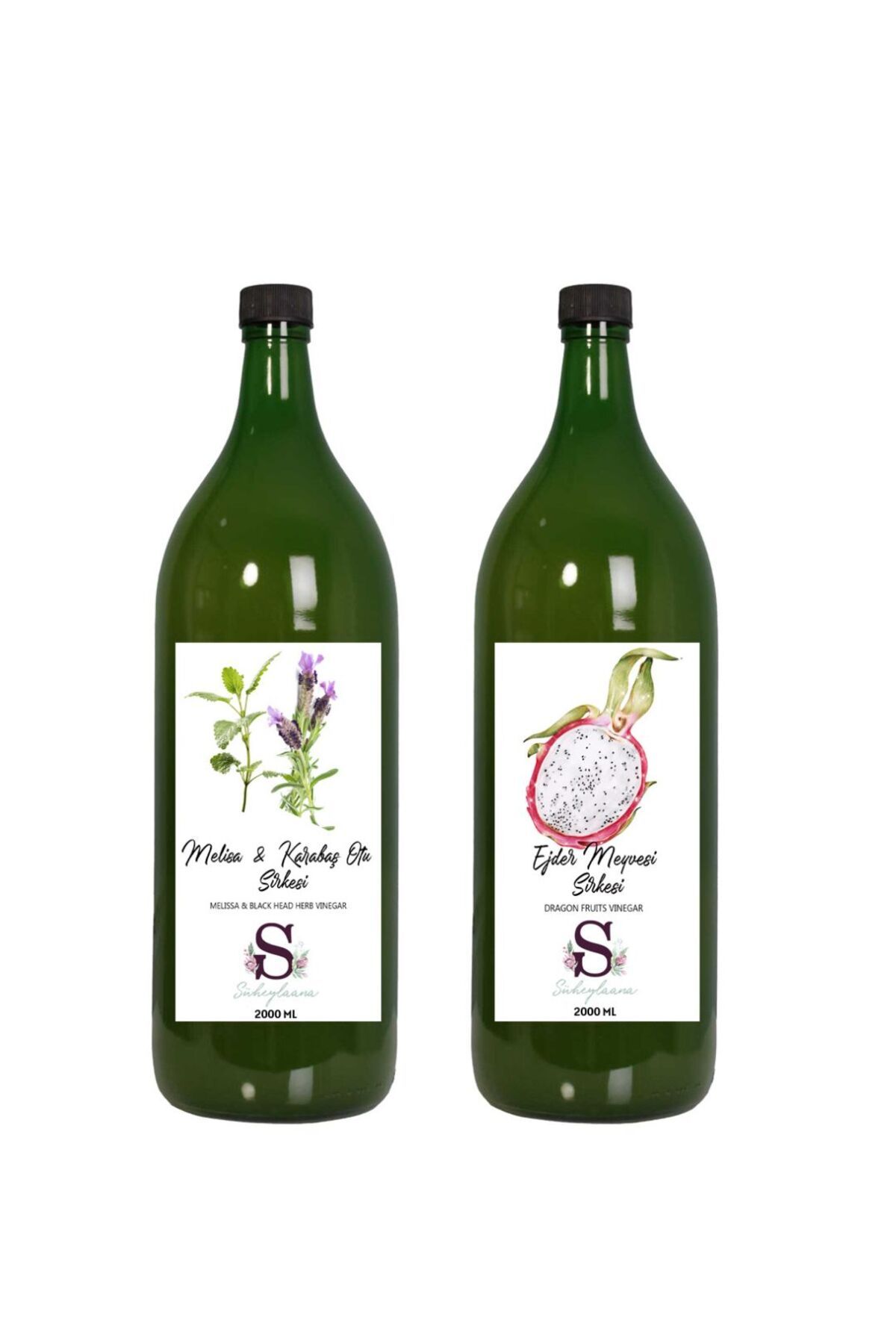 Süheylaana Doğal Melisa & Karabaş Sirkesi 2000 Ml - Doğal Ejder Meyvesi Sirkesi 2000 Ml