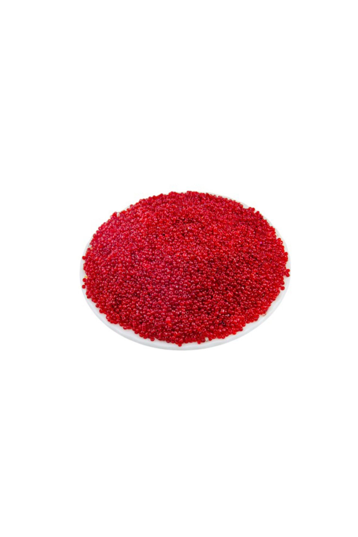 Serhat Aksesuar ve El İşçilik Şeffaf Ortak Kırmızı (11/0) 2 mm Kum Boncuğu 100 gr