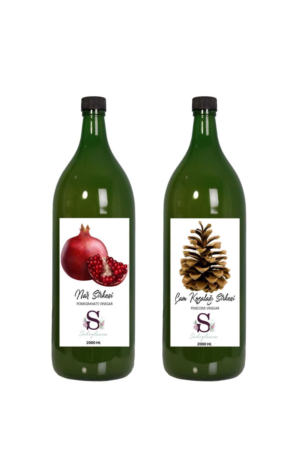 Süheylaana Doğal Nar Sirkesi 2000 Ml - Doğal Çam Kozalağı Sirkesi 2000 Ml