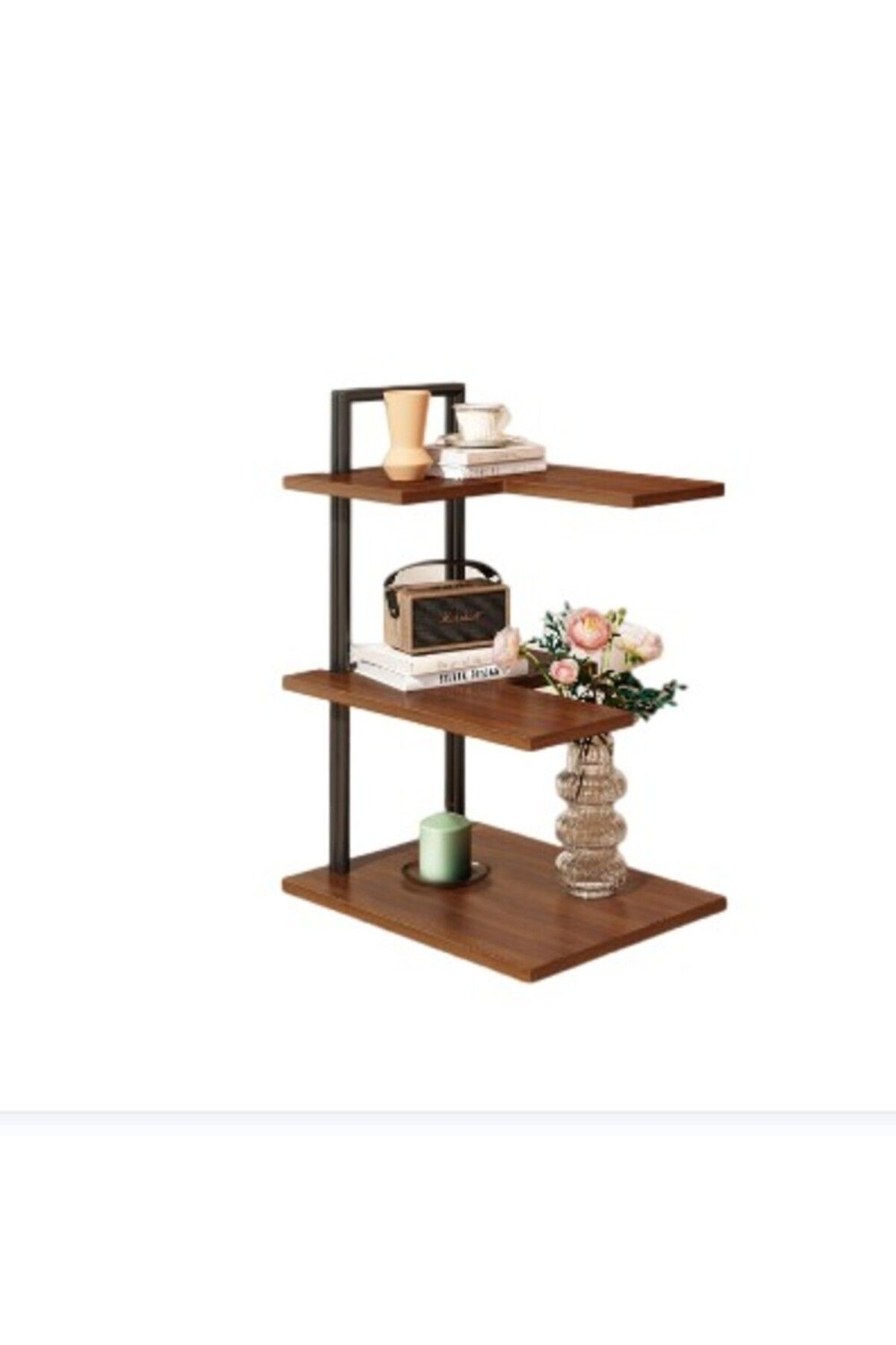 Brands For Less-Unique Side Table, Narrow End Tables Living Room Furniture, Square Nightstand Bedside Table 1