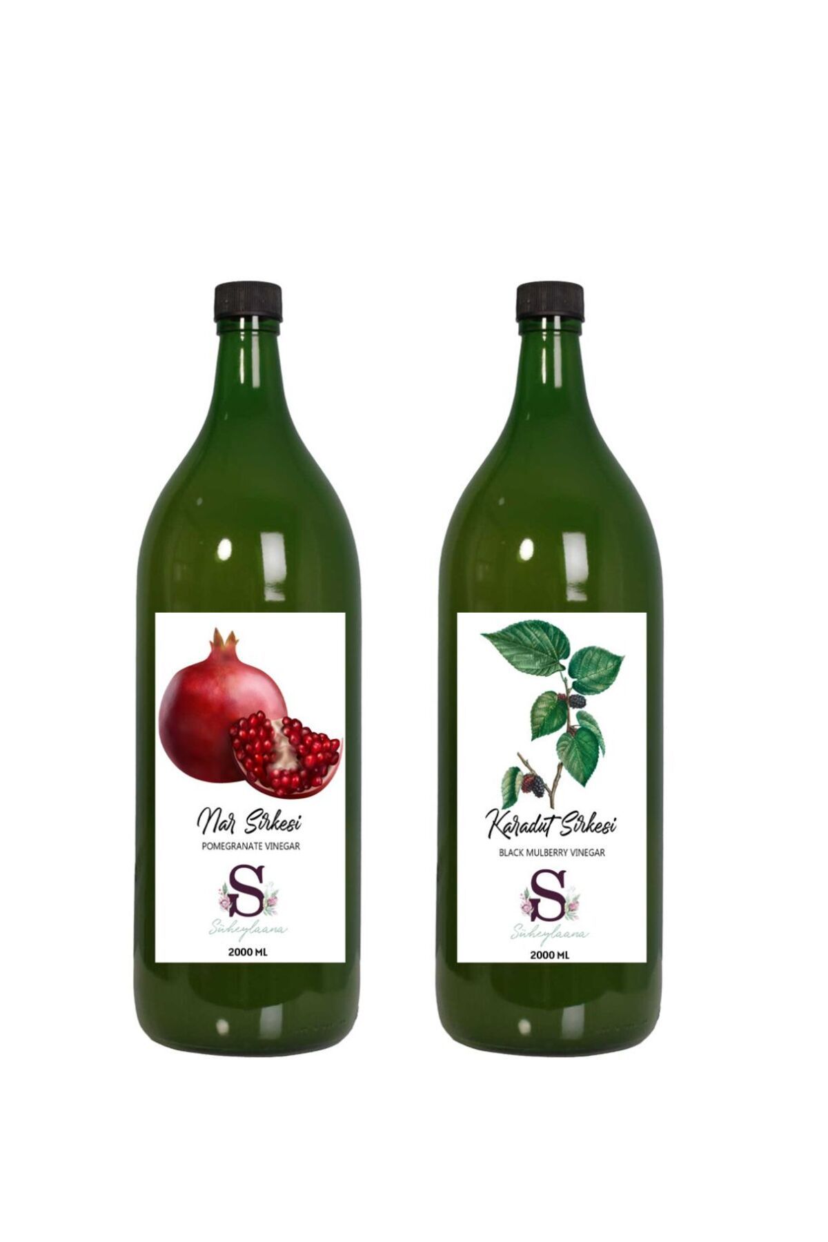 Süheylaana Doğal Nar Sirkesi 2000 Ml - Doğal Karadut Sirkesi 2000 Ml