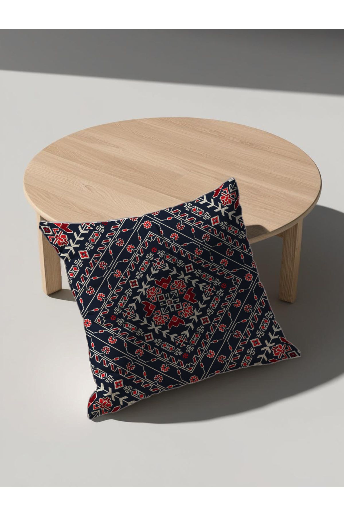 GREENDECOR Otantik,Anadolu,Etnik Desenli Minder Çift taraflı Dijital Baskılı Minder İçi dolu Minder Kirlent