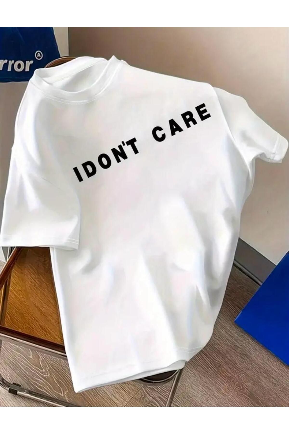 ModaSphere I Dont Care Yazı Baskılı Basic T-shirt