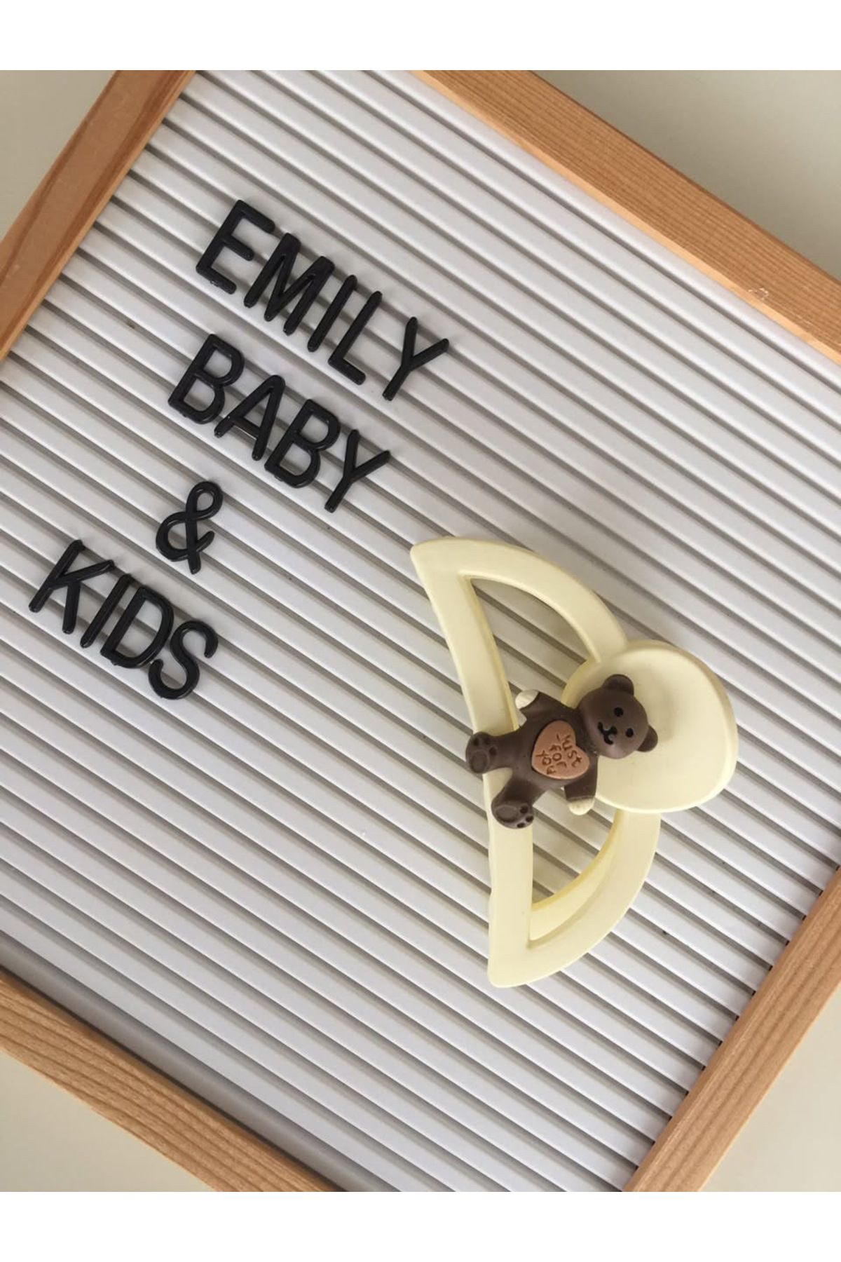 emilybabykids Krem Rengi Ayıcıklı Mandal Toka