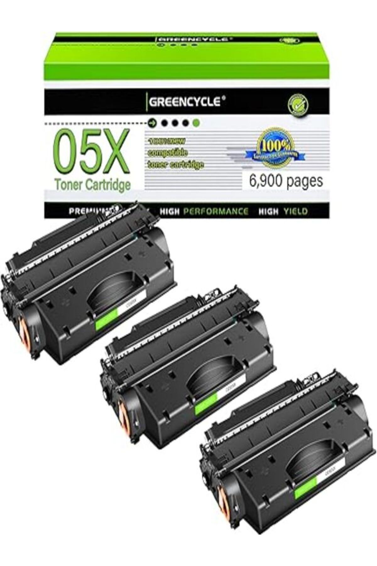 HP 05X CE505X Work with Laserjet P2050 P2055 P2055d P2055dn P2055x Printer 6900 PAGE (Black, 3-Pack)