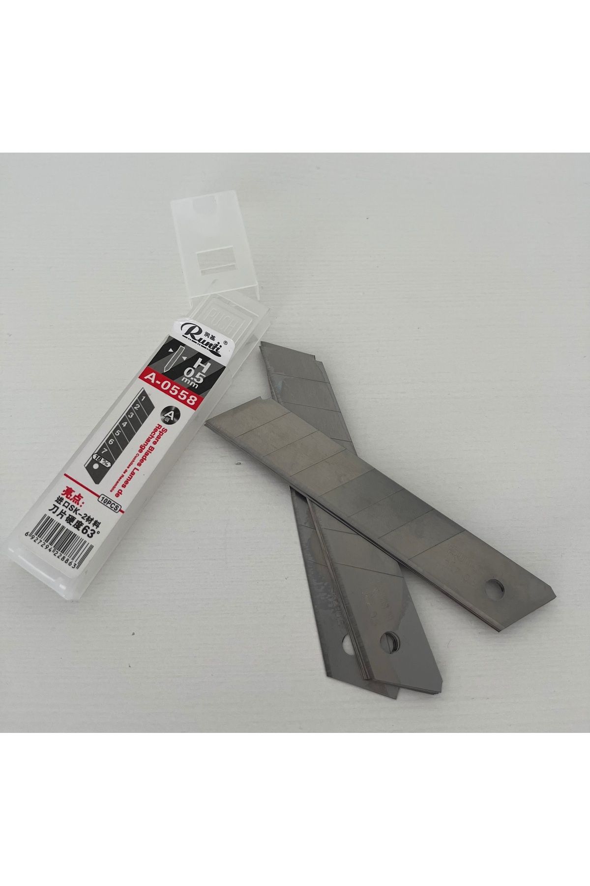 runti cutter Runti 18 mm Yedek Maket Bıçağı Ucu / A-0558 Model – 10'lu Paket