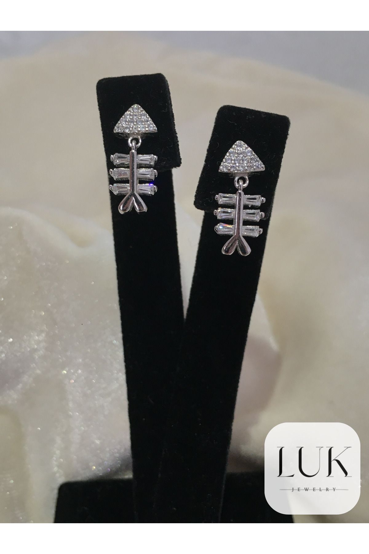 LUK JEWELRY 925 AYAR BALIK SIRTI TAŞLI KÜPE