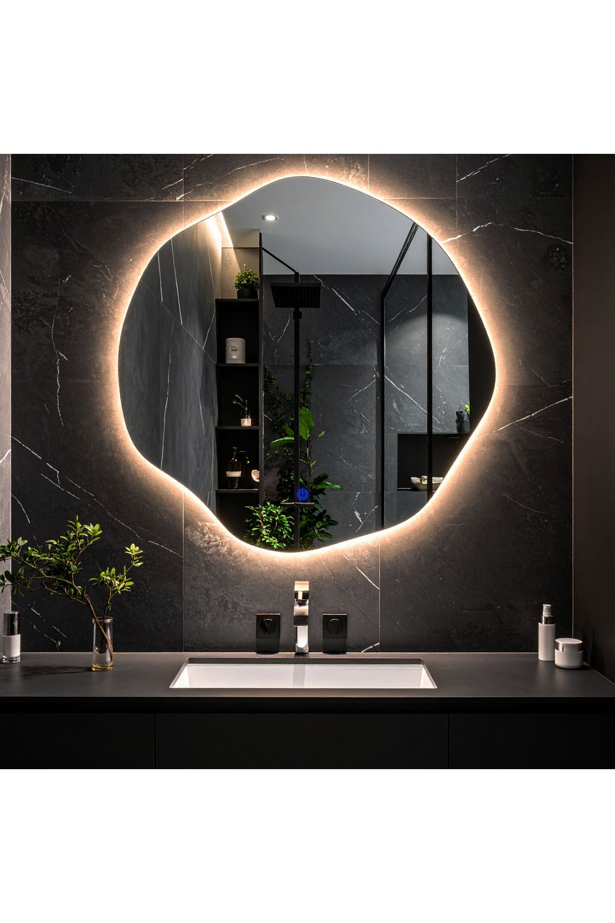 lumora mirror design Kael Günışığı Led'li Lavabo & Banyo Aynası (Dokunmatik Sensörlü)