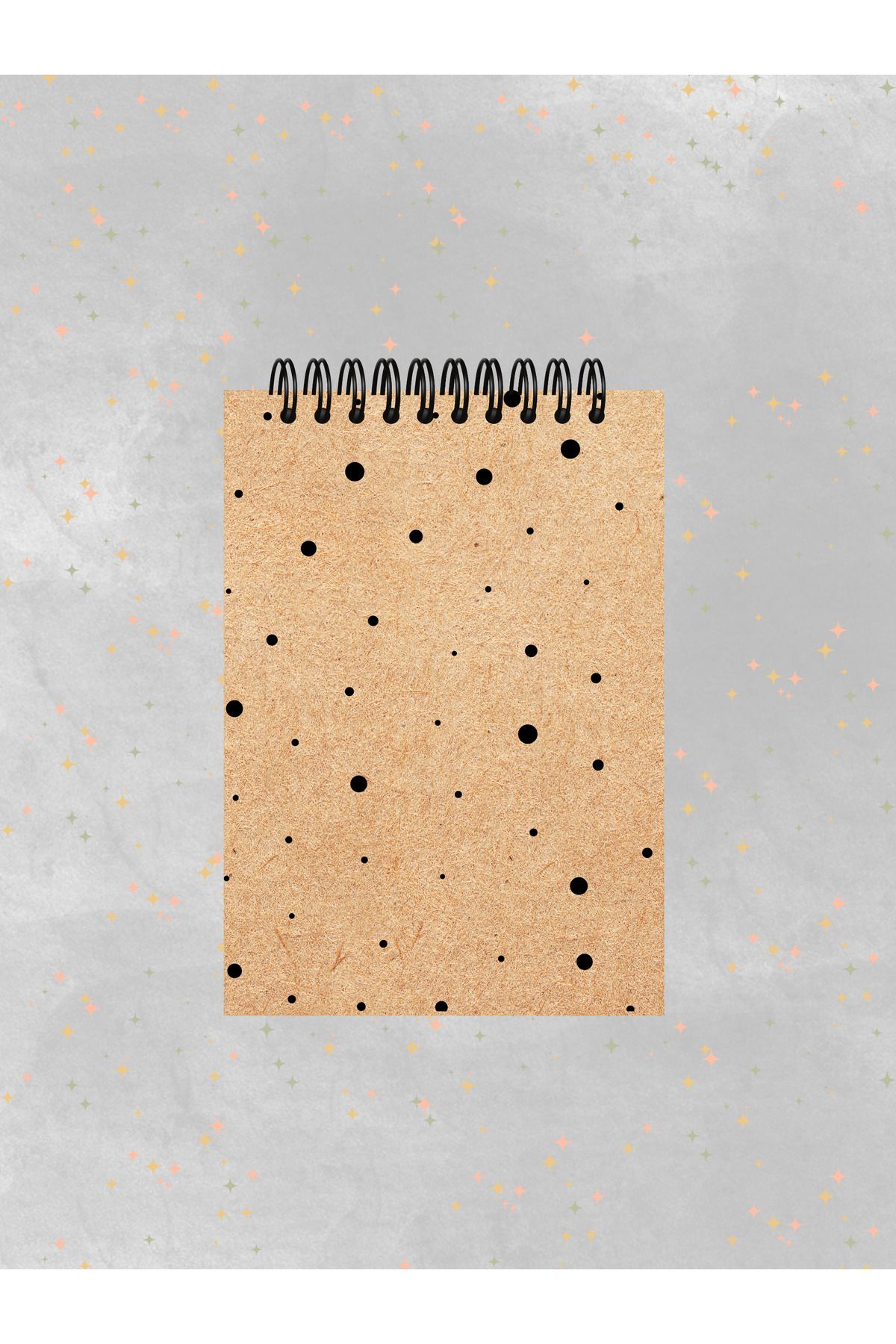 Ez&Tu Stıcker-4-Piece Notebook Set 10 X 13.5 cm Checkered Notebook Kraft Cover Spiral Notebook Notebook 6