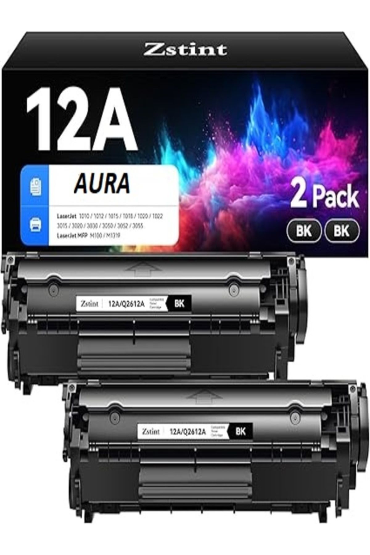 HP 12A Q2612A M1005 M1319f 1010 1012 1015 1018 1020 1022 3015 3020 3030 3050 3055 2 ADET AURA