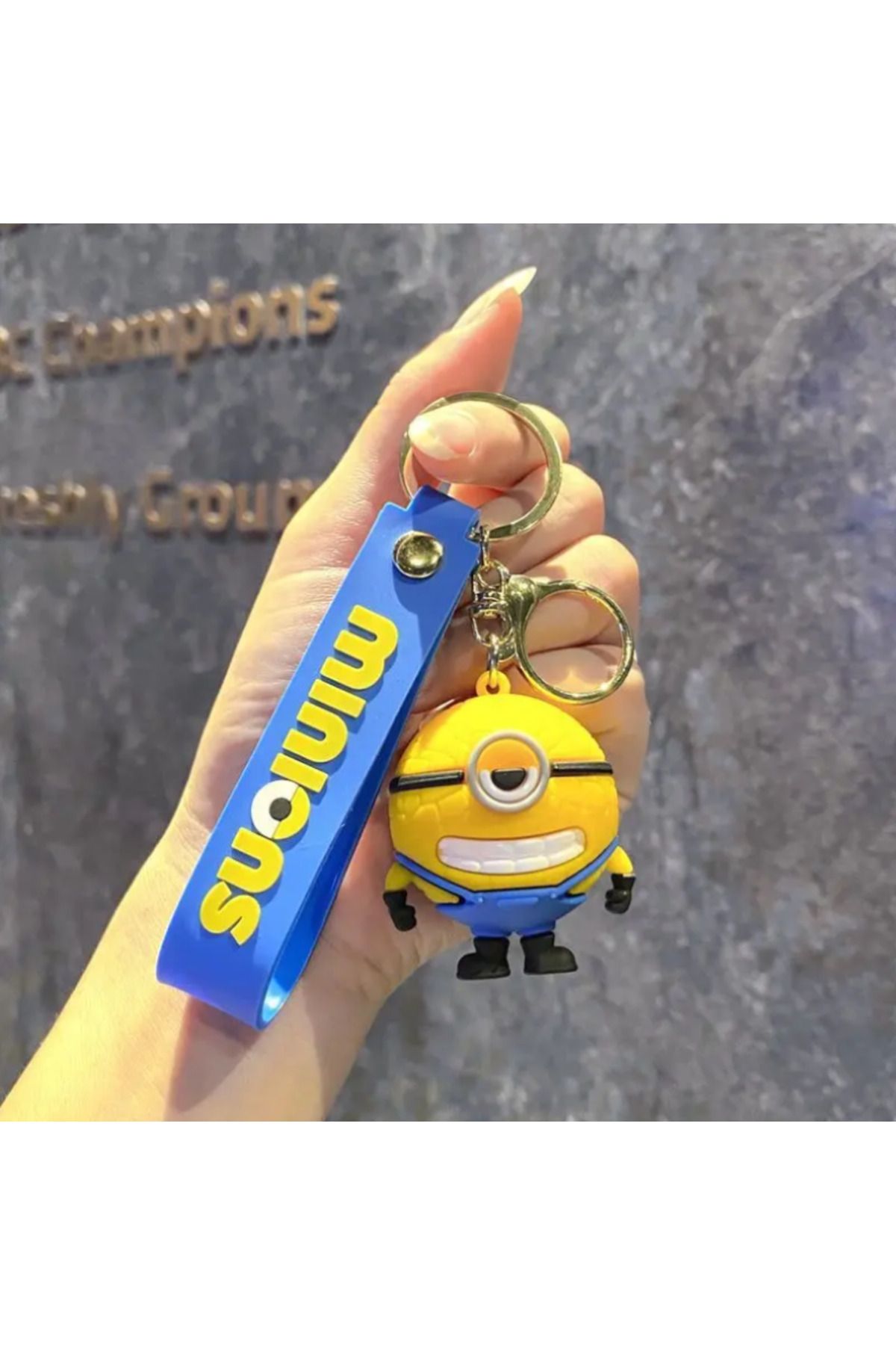 Bizde Ne Yok ki Minions Minyonlar 3D Silikon Lüks Boy Anahtarlık Ve Çanta Aksesuarı