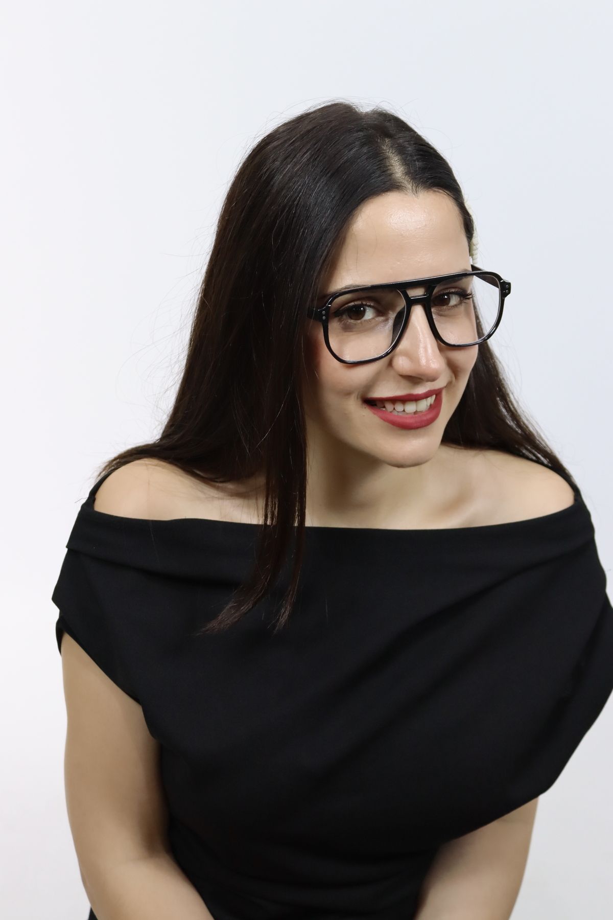 Clarvo Unisex Siyah Şeffaf Mavi Işık Korumalı Şık Gözlük