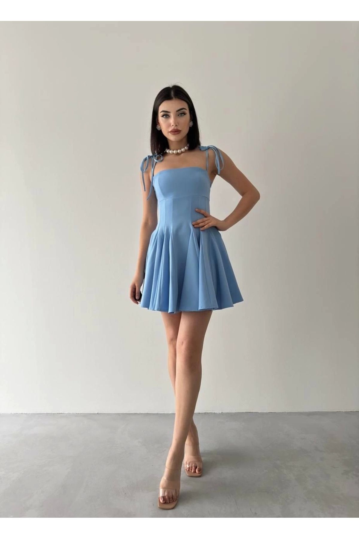 nedo7 Clara Askılı Mini Elbise