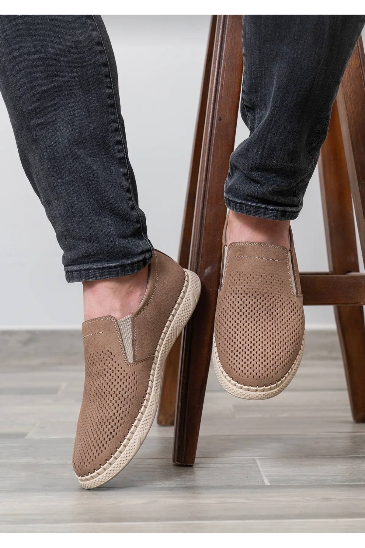 D&M DANİ&MARCA Erkek Hakiki Deri Ayakkabı, Günlük Ayakkabı, Yazlık Ayakkabı , Loafer Ayakkabı vizon görsel 2