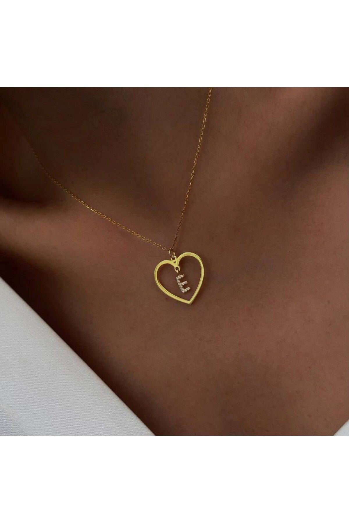 beonejewelry ZİRKON TAŞLI BASİC HARF KOLYE | 925 GÜMÜŞ