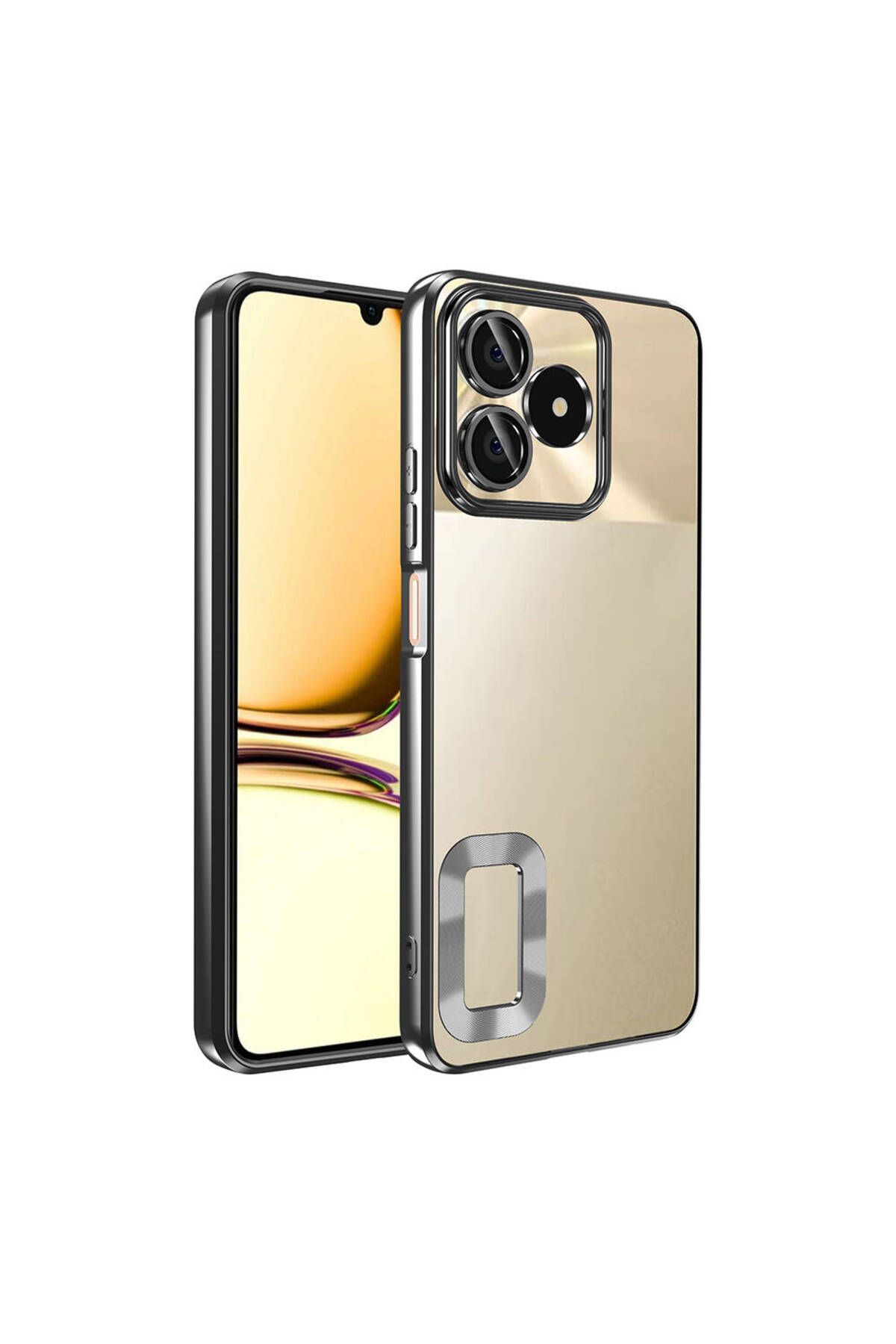 SKYARC Realme Note 50 Kılıf Kamera Korumalı Logo Gösteren Omega Kapak