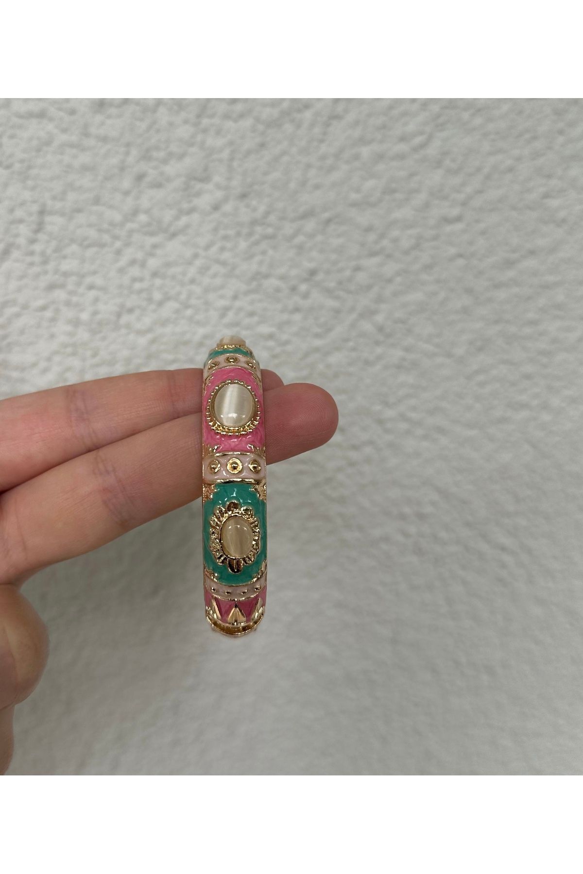 giez Mineli Etnik Otantik Taşlı Kelepçe Bileklik