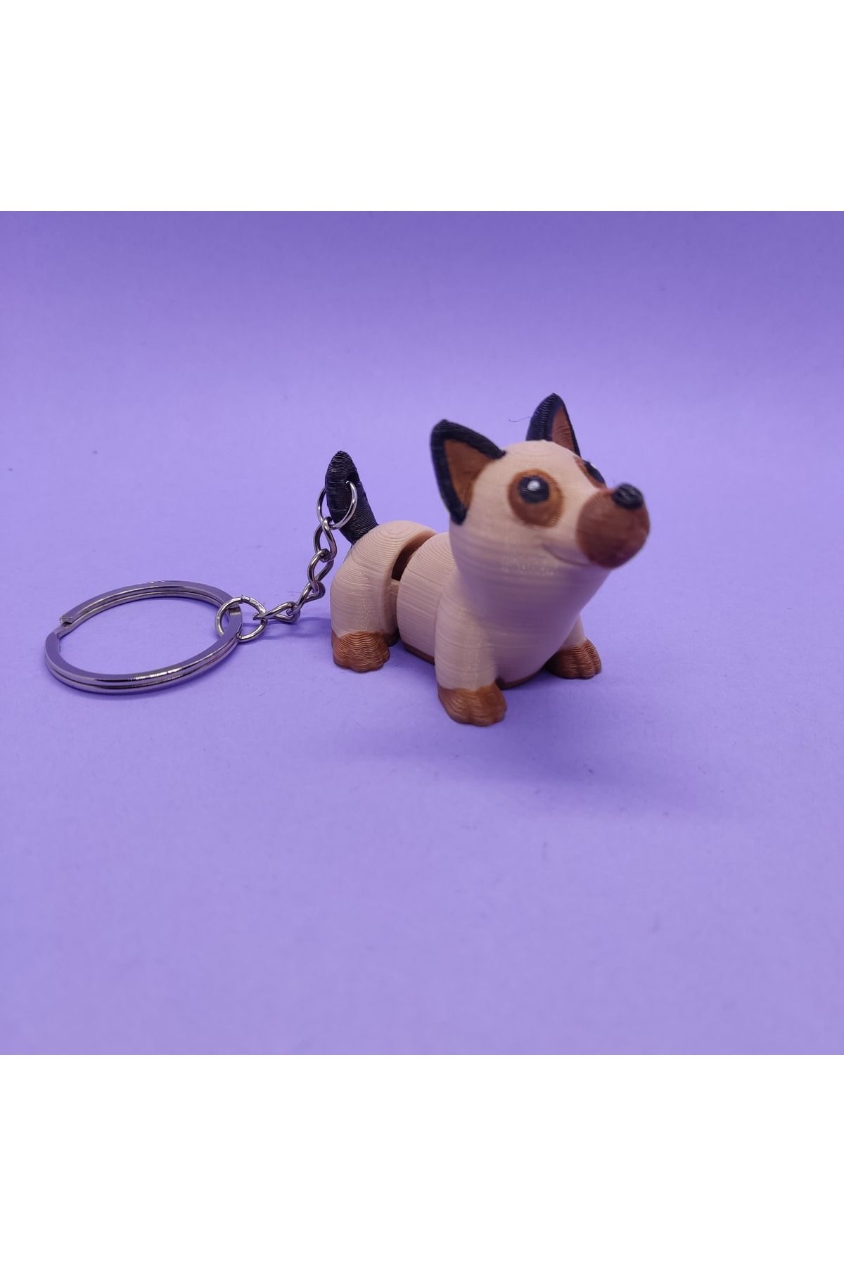 Leylims Hareketli Köpek Figürü Anahtarlık – 3D Baskı PLA Sevimli Köpekçik – Flexi Tasarım