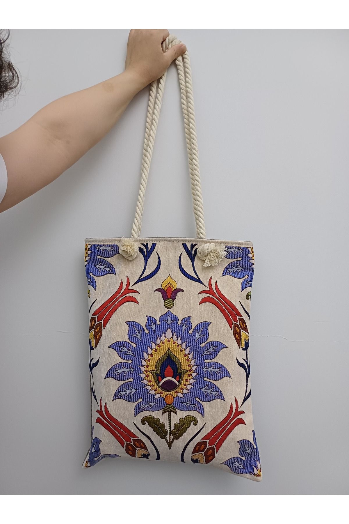 Cappadocia Family Store Özel Dokuma Goblen Kumaş 12 Çeşit El Çantası Plaj Çantası Omuz Çantası