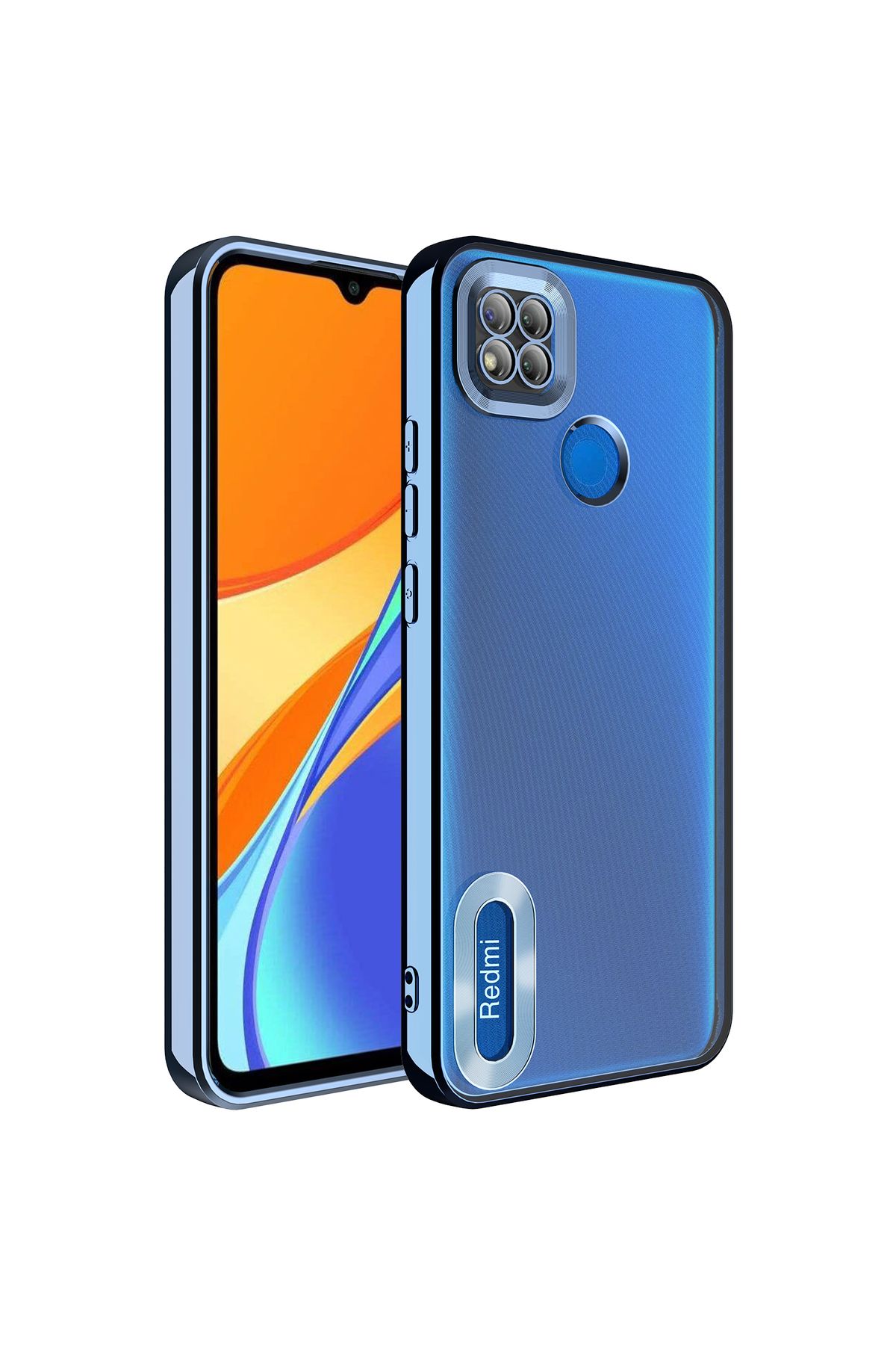 SKYARC Xiaomi Redmi 9C Kılıf Kamera Korumalı Logo Gösteren Omega Kapak