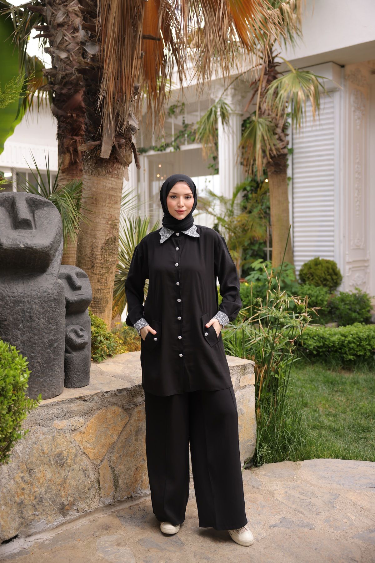 MİMİ Luxury Wear Kadın Tesettür Gömlek-Pantolon & Eşofman Takımı, Alt-üst Takım