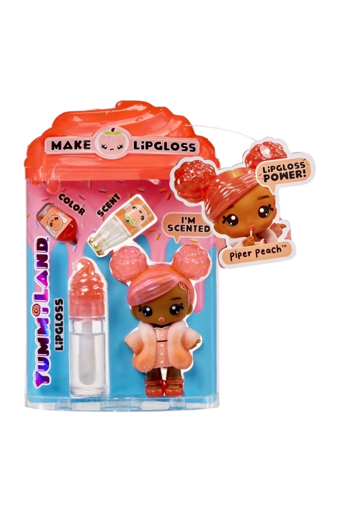 KdrElektronik-Yummiland Piper Peach Doll – Toy Set with Lip Gloss 4