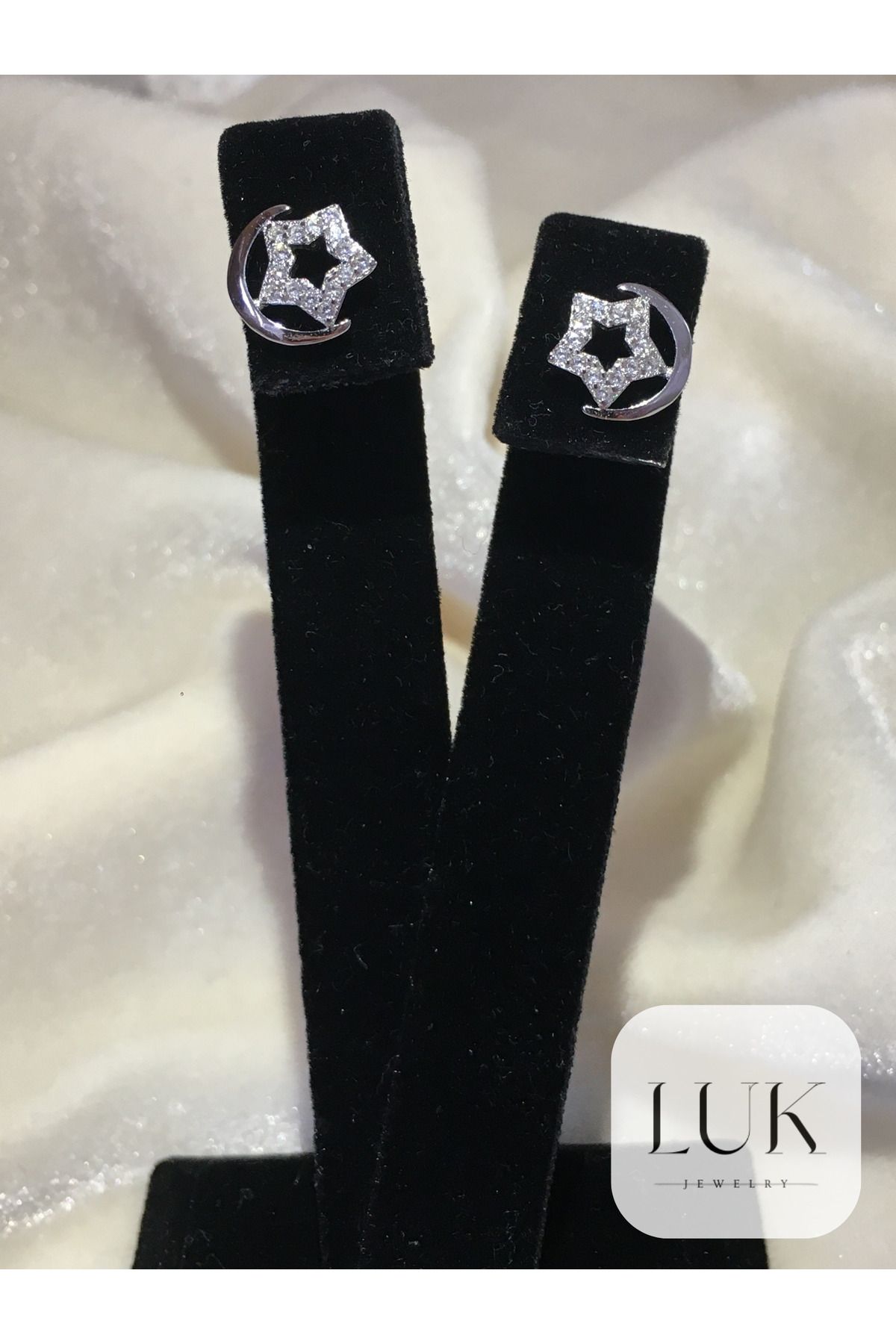 LUK JEWELRY 925 AYAR TAŞLI YILDIZ KÜPE