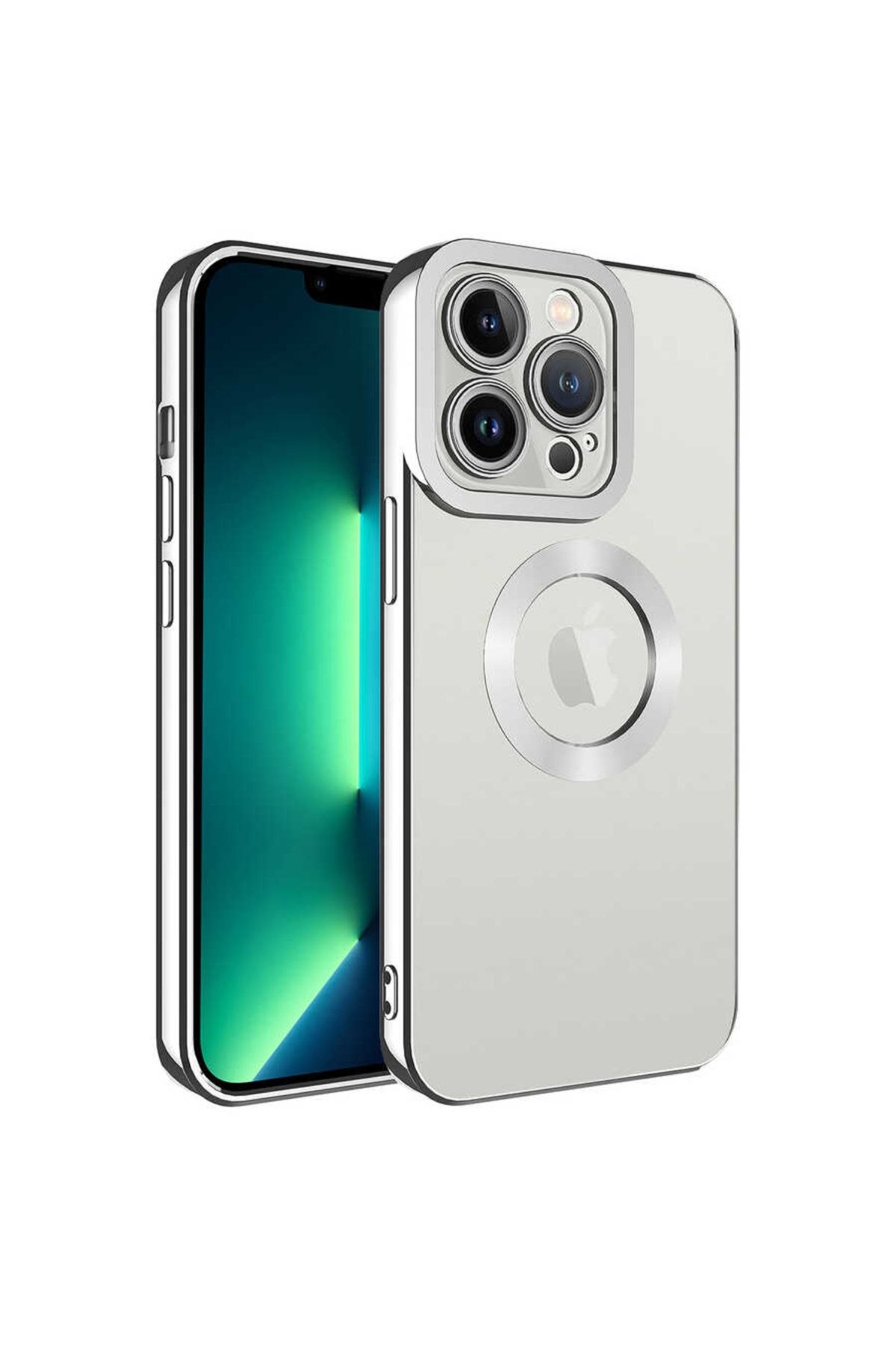SKYARC iPhone 14 Pro Kılıf Kamera Korumalı Logo Gösteren Omega Kapak