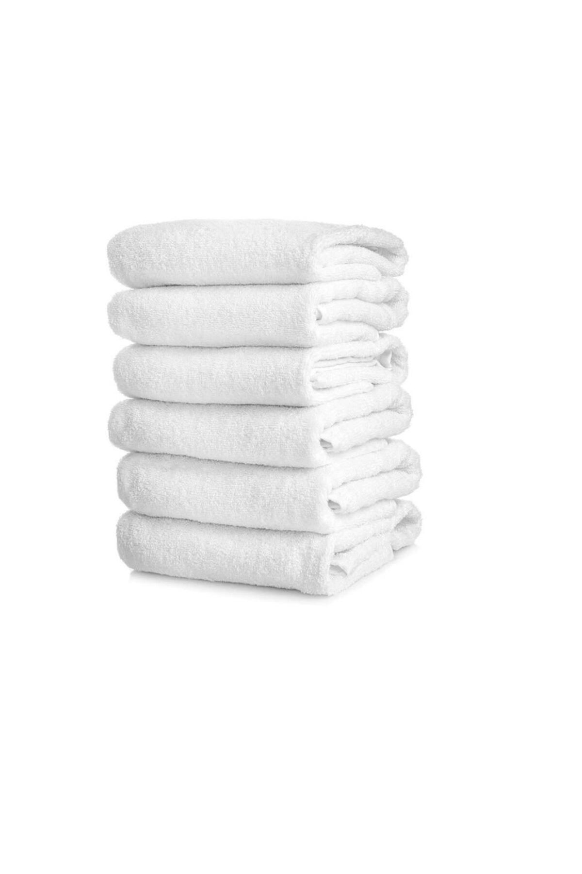 melfxxl eticaret 6'lı Otel Tipi 90x150 Banyo Havlusu Beyaz
