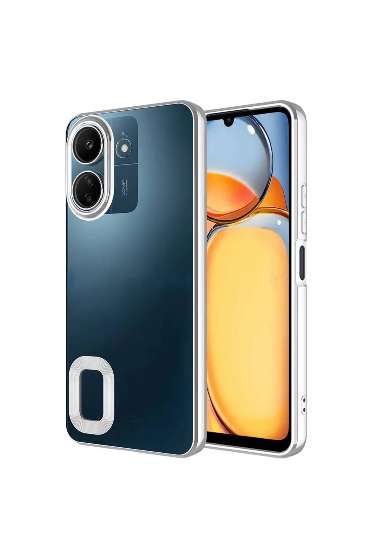 SKYARC Xiaomi Redmi 13C Kılıf Kamera Korumalı Logo Gösteren Omega Kapak