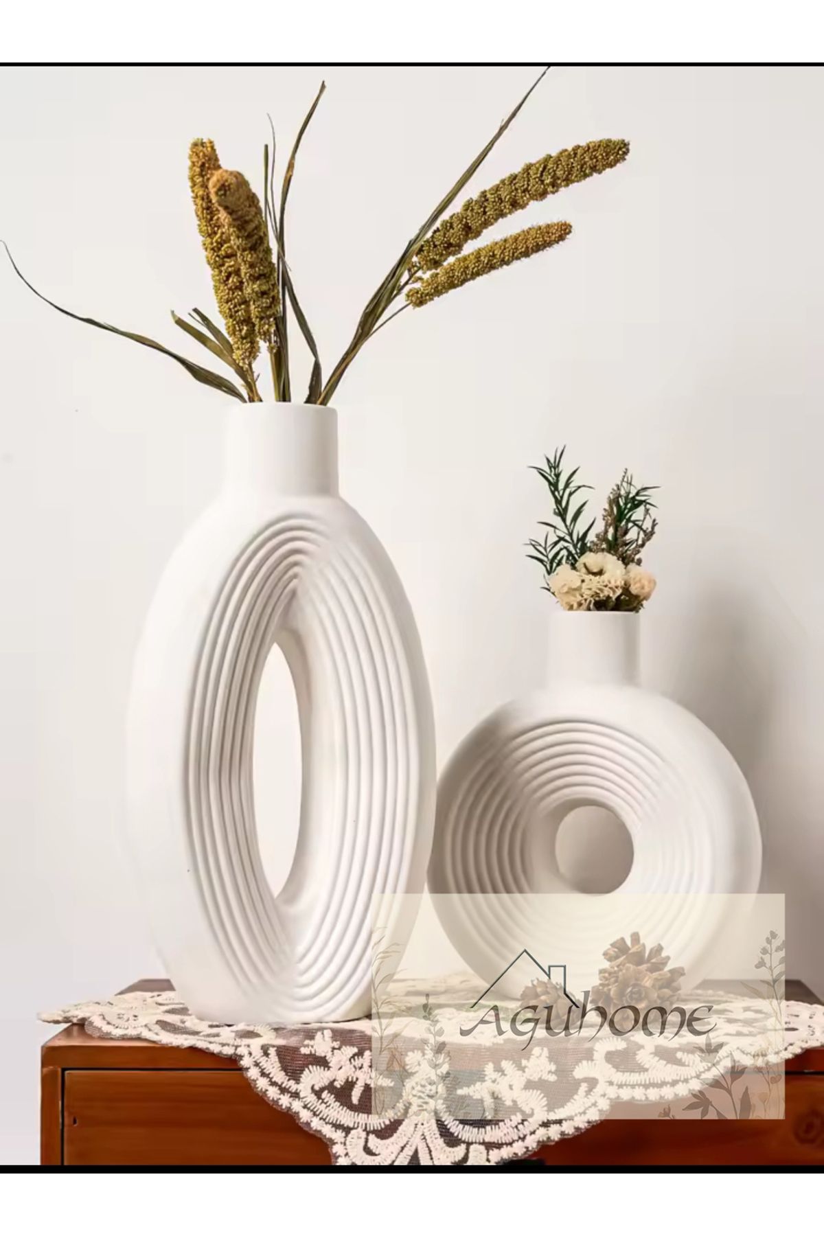 agu home 3'lü Dekoratif Vazo