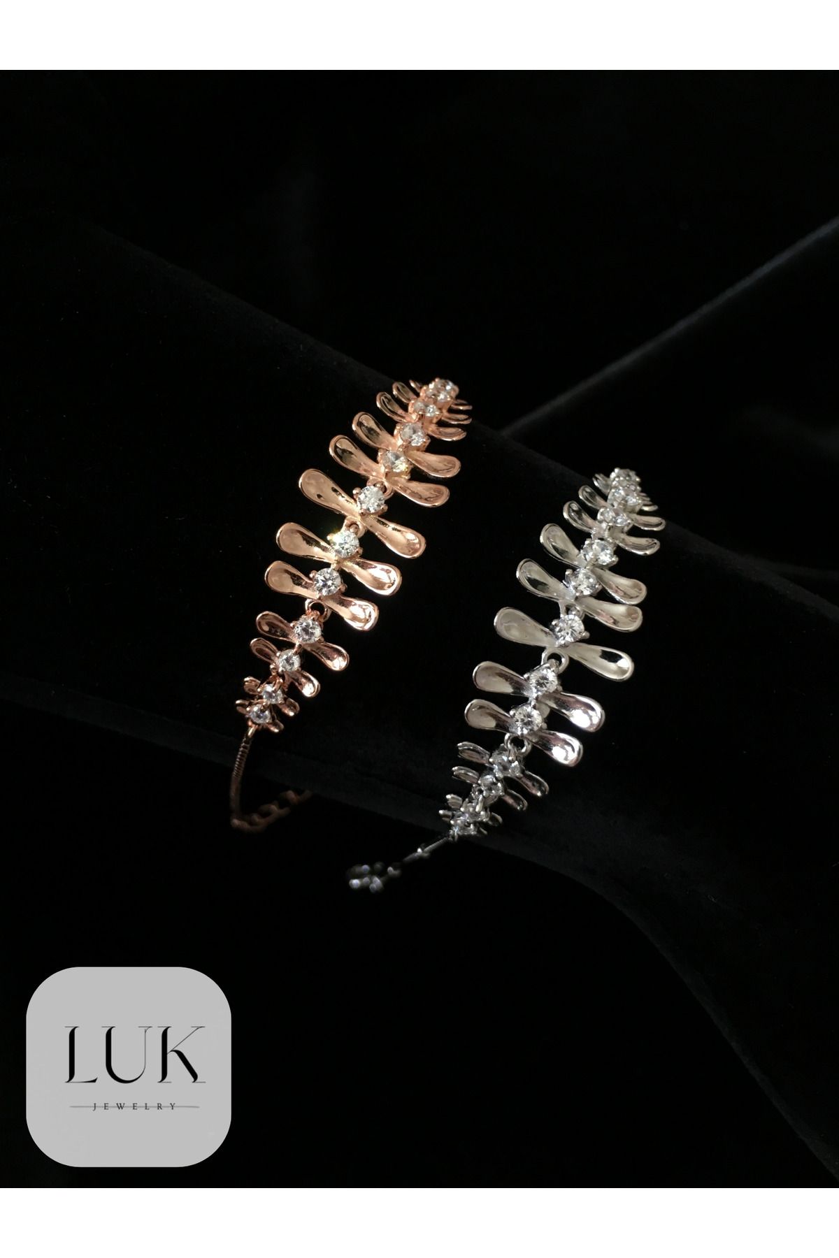 LUK JEWELRY 925 AYAR TAŞLI YAPRAK BİLEKLİK