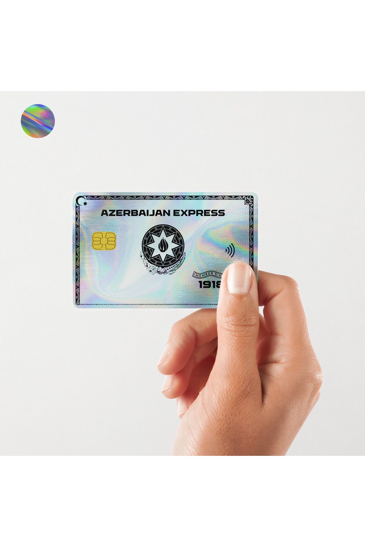 Huggy Craft AZERBAIJAN EXPRESS Kart Kaplama Hologramlı Sticker Kart Etiketi (Yüksek Kaliteli Baskı)
