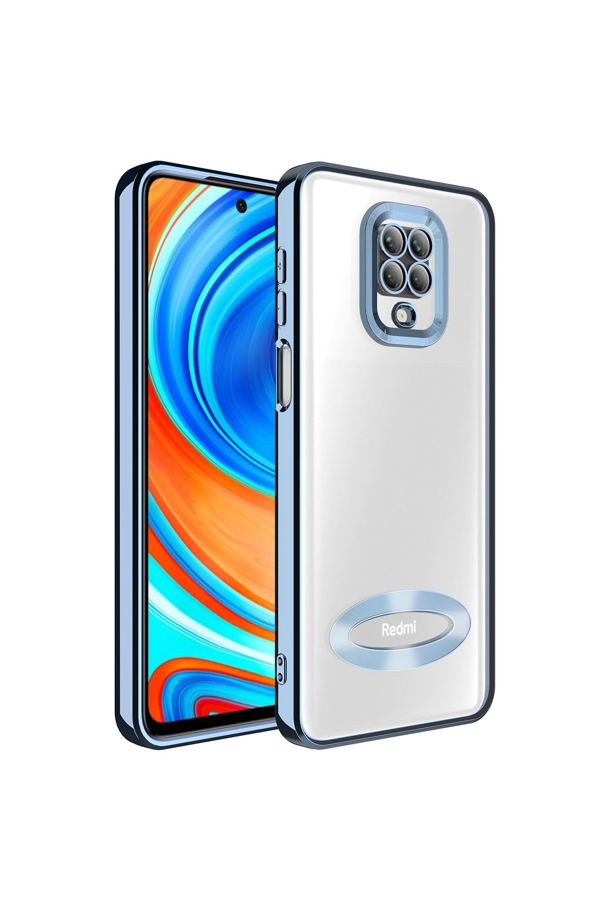 SKYARC Xiaomi Redmi Note 9S Kılıf Kamera Korumalı Logo Gösteren Omega Kapak